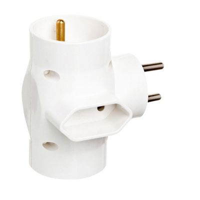 Rozgałęźnik do gniazda z uziemieniem 2x2P+Z / 2P/II ELCAN (R-21-B)
